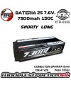 BATERIA LIPO XTR 7300mha 7,6v HV 150C 2S2P SHORTY LONG HardCase Lipo 5mm XTR-0330