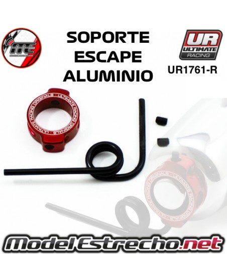 SOPORTE ALUMINIO ESCAPE ROJO UR1761-R