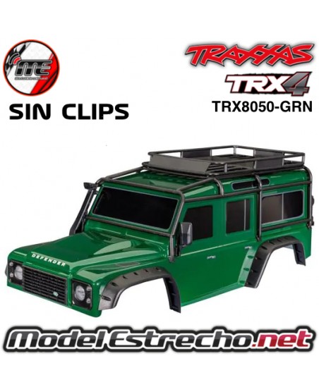 CARROCERIA TRAXXAS TRX-4 DEFENDER SIN CLIPS COLOR VERDE TRX8050-GRN