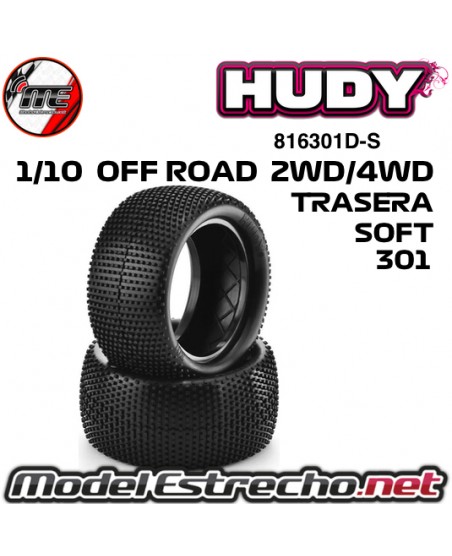 RUEDA HUDY 301 1/10 OFF ROAD TRASERA 2WD/4WD SOFT (2U.)