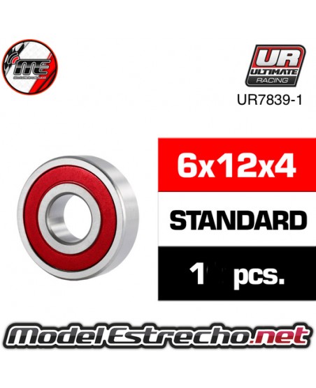 BALL BEARINGS, BLACK RUBBER SEALED (4X10X4MM) (2)