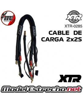 CABLE DE CARGA DE BANANA 5mm A BANANA 4/5mm 2x2S 30cm XTR-0285