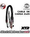 CABLE DE CARGA DE BANANA 5mm A BANANA 4/5mm 2x2S 30cm XTR-0285