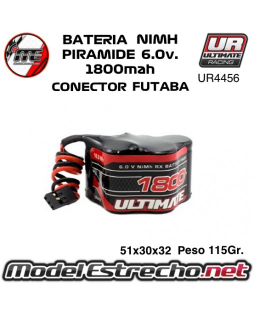 BATERIA ULTIMATE NIMH RECEPTOR PIRAMIDE 6V. 1800MAH CONEXION JR UR4456