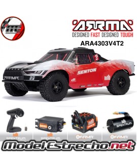 ARRMA SENTON 1/10 223S 4X4 V4 3S BLX BRUSHLESS SHORT COURSE RTR ROJO ARA4303V4T2