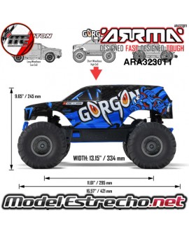 ARRMA GORGON 2WD MT 1/10 RTR AZUL CON BATERIA LIPO Y CARGADOR ARA3230T1