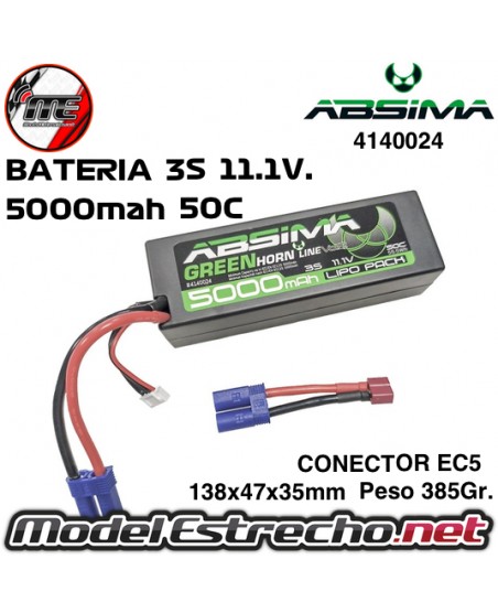 BATERIA Lipo ABSIMA 5000MAH 3S 11.1v. 50C EC5 4140024