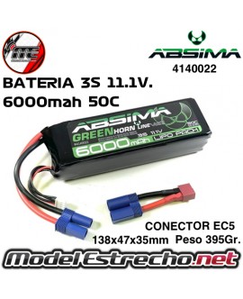 BATERIA Lipo ABSIMA 6000MAH 3S 11.1v. 50C EC5 / T-PLUG 4140022