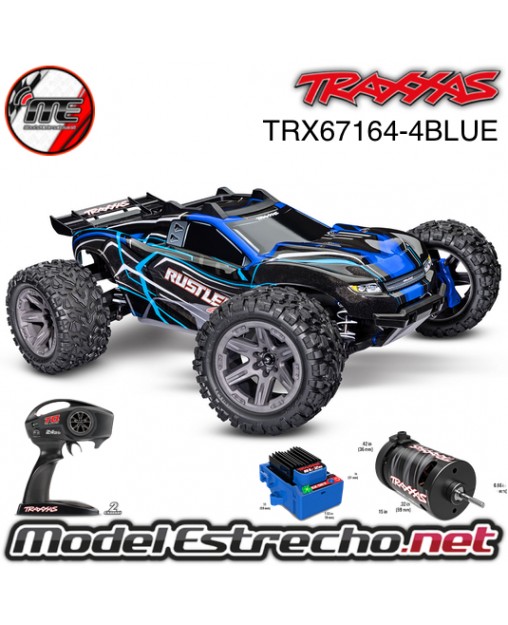 TRAXXAS RUSTLER 4x4 BL-2S BRUSHLESS 1/10 4WD TQ 2.4Ghz AZUL