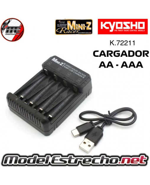 CARGADOR 2 KYOSHO SPEED HOUSE USB MINI-Z (AA-AAA) K.72211