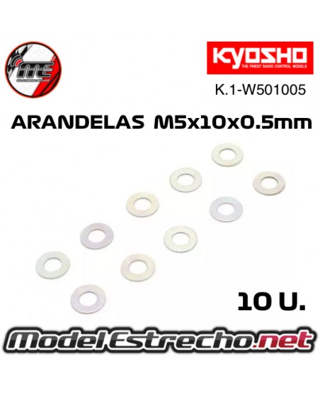 ARANDELAS M5x10x0.5mm (10U.) KYOSHO K.1-W501005