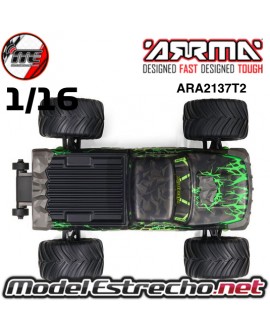 QUAKE GROM 1/16 4x4 BRUSHED MONSTER TRUCK BATERIA Y CARGADOR INCLUIDO VERDE