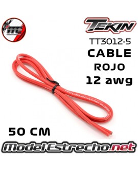 CABLE TEKIN 12awg SILICONA ROJO 50 CM TT3012