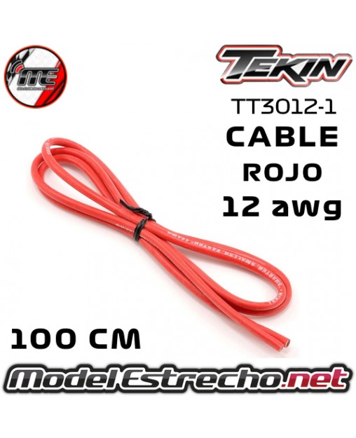CABLE TEKIN 12awg SILICONA ROJO 1 METRO TT3012-1