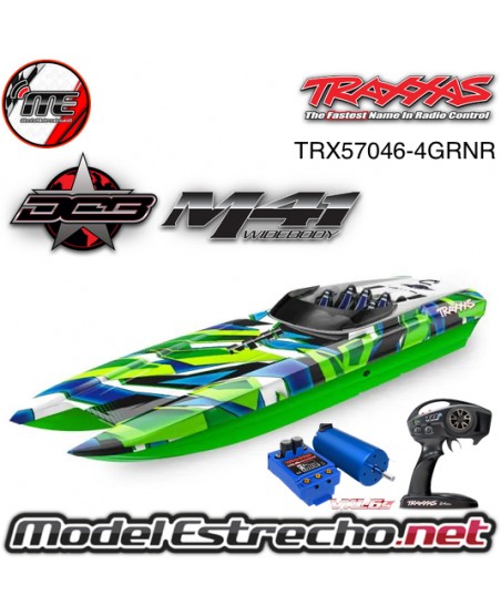 TRAXXAS DCB M41 CATAMARAN RACE BOAT LANCHA RTR TQi BRUSHLESS VERDE