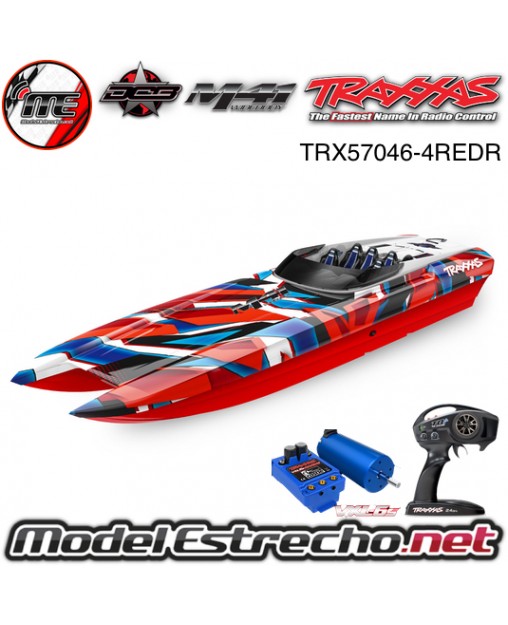 TRAXXAS DCB M41 CATAMARAN RACE BOAT LANCHA RTR TQi BRUSHLESS ROJA TRX57046-4REDR
