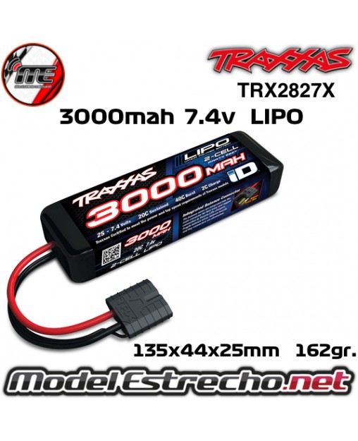 BATERIA LIPO TRAXXAS 3000MAH 7.4v. 2S TRX2827X