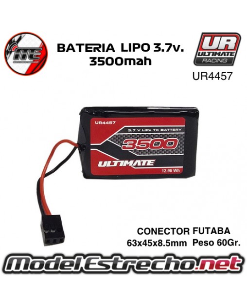 BATERIA ULTIMATE LIPO EMISORA 3.7v. 3500mah CONEXION FUTABA