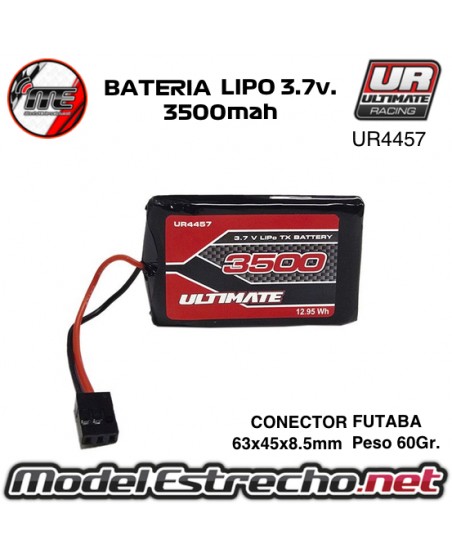 BATERIA ULTIMATE LIPO EMISORA 3.7v. 3500mah CONEXION FUTABA