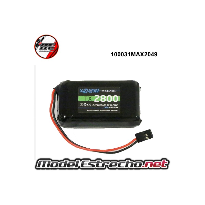 BATERIA TX LIPO 7.4v. 2800mah CONECTOR FUTABA