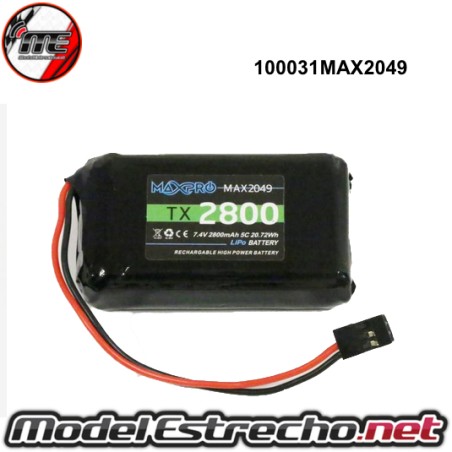 BATERIA TX LIPO 7.4v. 2800mah CONECTOR FUTABA