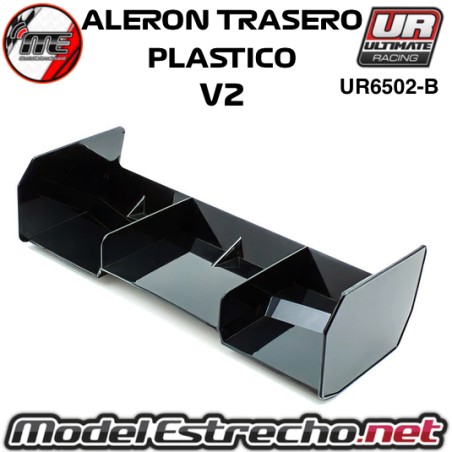 ALERON TRASERO PLASTICO 1/8 BUGGY V2 NEGRO ULTIMATE UR6502-B