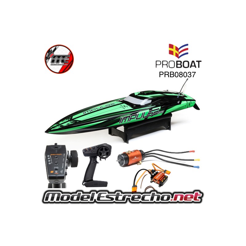 PROBOAT IMPULSE 32" ( 83cm) BRUSHLESS DEEP-V RTR VERDE/NEGRO PRB08037T1