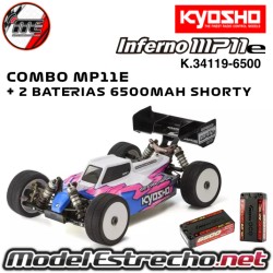 COMBO KYOSHO INFERNO MP11E 1:8 4WD RC EP BUGGY KIT MAS 2 BATERIAS GENS ACE 6500MAH SHORTY K.34119-6500