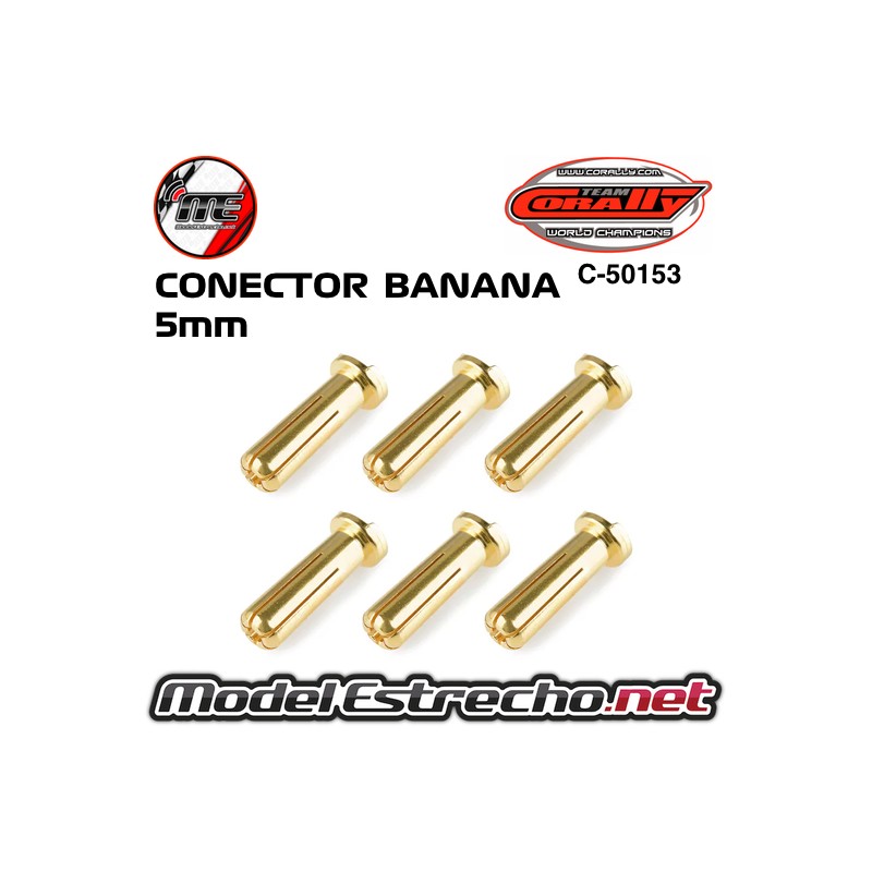 CONECTOR  BANANA 5mm TEAM CORALLY (6 U.) C-50153
