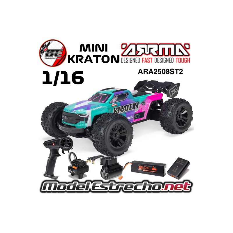 MINI KRATON 1/16 3S DSC 4x4 RTR BRUSHLESS SPEED TRUCK BATERIA Y CARGADOR INCLUIDO ROJO/AZUL