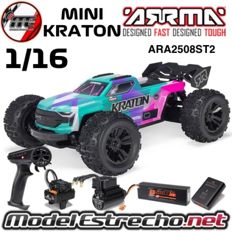 MINI KRATON 1/16 3S DSC 4x4 RTR BRUSHLESS SPEED TRUCK BATERIA Y CARGADOR INCLUIDO ROJO/AZUL