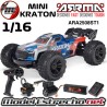 MINI KRATON 1/16 3S DSC 4x4 RTR BRUSHLESS SPEED TRUCK BATERIA Y CARGADOR INCLUIDO ROJO/AZUL ARA2508ST1