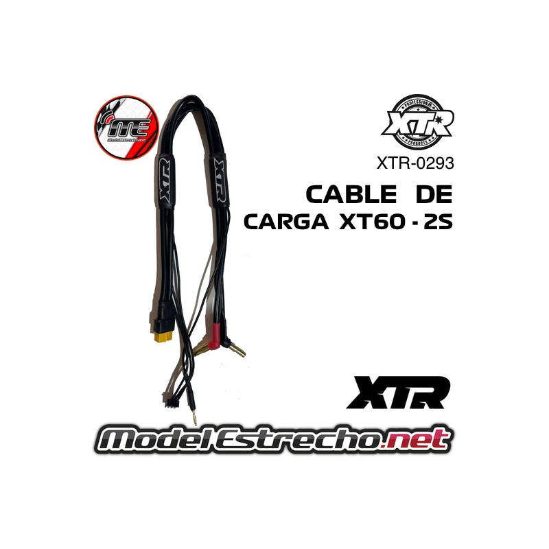 CABLE DE CARGA XT60 A 2S DE 30CM CON BANANA 4mm/5mm XTR XTR-0293
