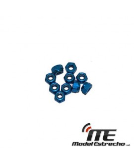 ULTIMATE TUERCAS 3mm AUTOBLOCANTE ALUMINIO ROJAS 3mm (10u.)