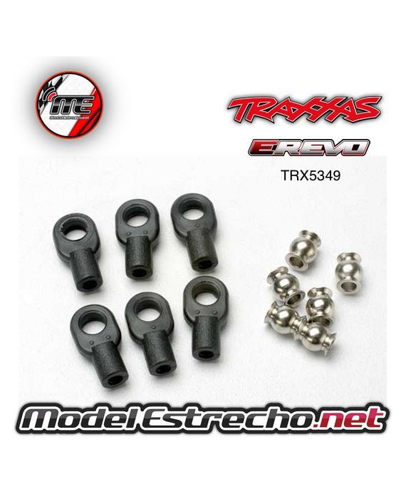 TRAXXAS ROD ENDS SMALL WITH HOLLOW BAILS (6)
