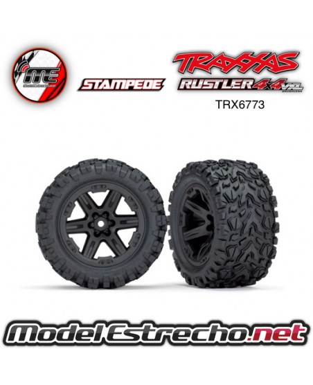 TRAXXAS RUEDAS RUSTLER 2.8 4X4 NEGRAS (2U.)