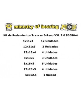 KIT DE RODAMIENTOS TRAXXAS EREVO VXL 2.0 Ref: 86086-4