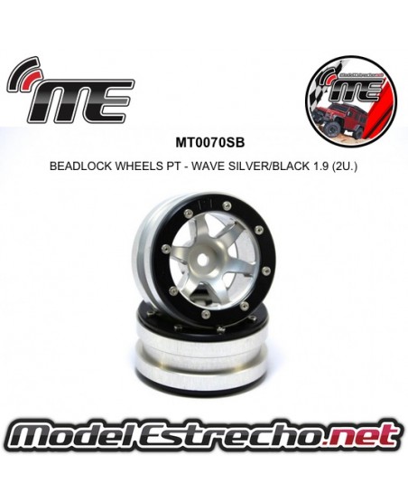 BEADLOCK WHEELS PT - SLINGSHOT SILVER/RED 1.9