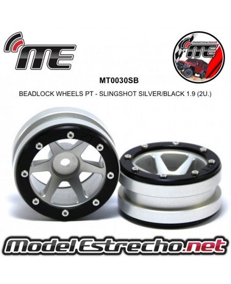 BEADLOCK WHEELS PT - SLINGSHOT SILVER/RED 1.9