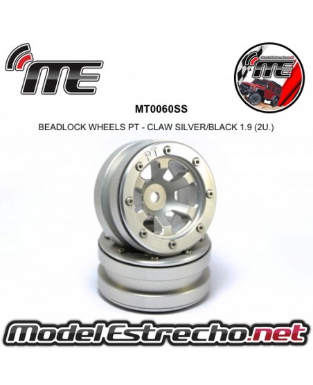 BEADLOCK WHEELS PT - SLINGSHOT SILVER/RED 1.9
