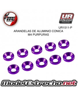 ULTIMATE ARANDELAS ALUMINIO CONICA PURPLE 4mm (10u.) Ref: UR1511-P
