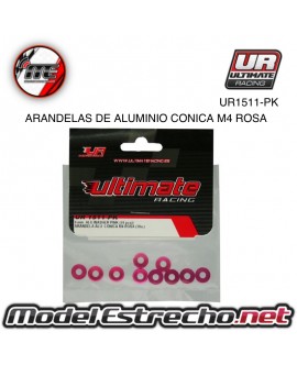 ULTIMATE ARANDELAS ALUMINIO CONICAS ROSA 4mm (10u.) Ref: UR1511-PK
