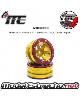 BEADLOCK WHEELS PT - SLINGSHOT  GOLD/RED 1.9 (2U.) Ref: MT0030GOR