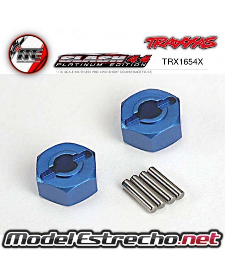 TRAXXAS HEXAGONOS EN ALUMINIO AZUL 12mm Ref: TRX1654