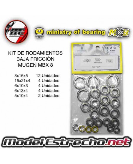 KIT DE RODAMIENTOS MUGEN MBX8 NITRO MOB