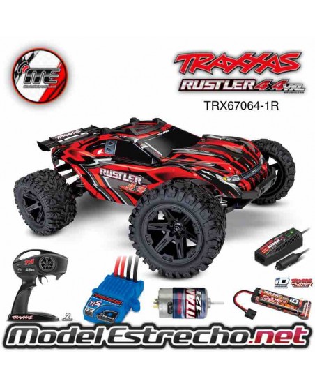 TRAXXAS RUSTLER 4X4 1/10 SCALE 4WD STADIUM TRUCK WITH BATTERY AND CHARGER