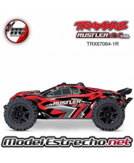 TRAXXAS RUSTLER 4X4 1/10 SCALE 4WD STADIUM TRUCK ROJO ( WITH BATTERY AND CHARGER ) REF: TRX67064-1