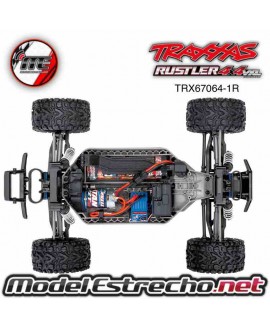 TRAXXAS RUSTLER 4X4 1/10 SCALE 4WD STADIUM TRUCK ROJO ( WITH BATTERY AND CHARGER ) REF: TRX67064-1