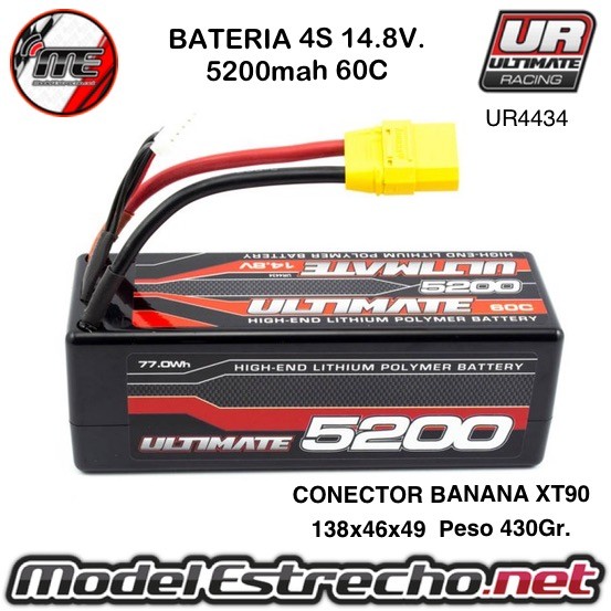 BATERIA 5200mha 14,8v 60C 4S HardCase Lipo XT90 ULTIMATE  Ref: UR4434
