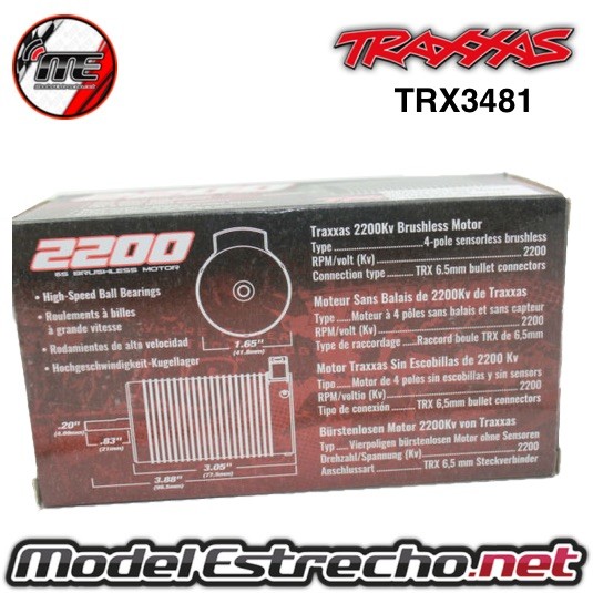 MOTOR 2200Kv  75mm BRUSHLESS TRAXXAS Ref: TRX3481